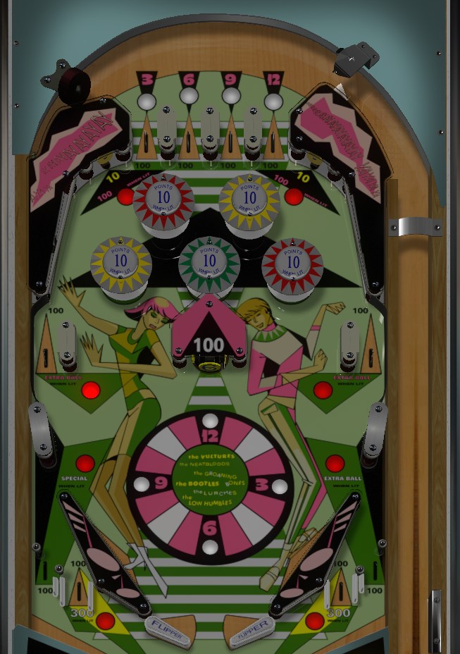 Beat Time playfield. Taken from VPX by Loserman76