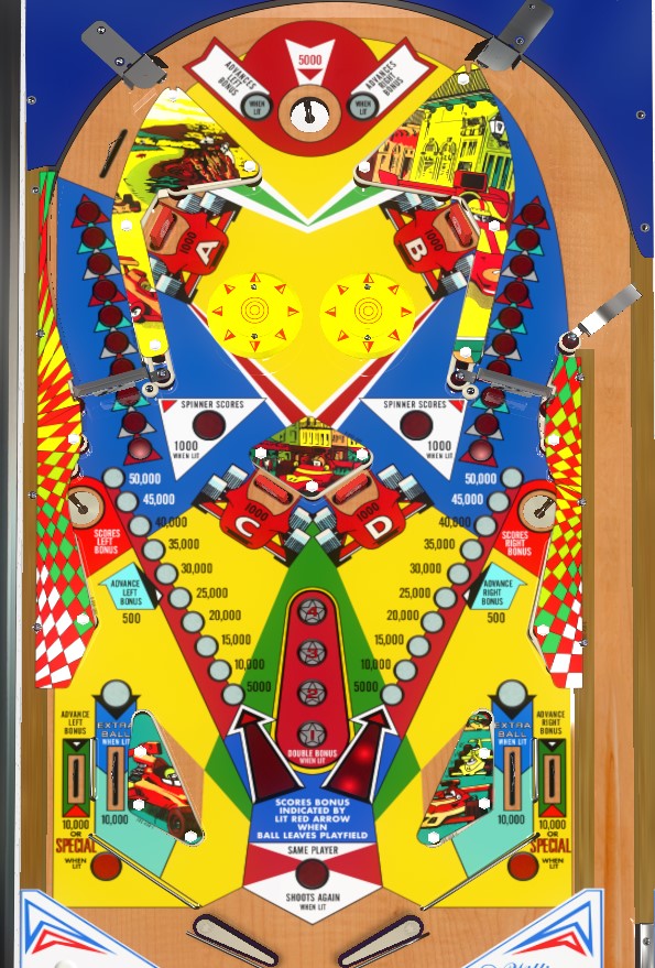 Grand Prix playfield. Taken from VPX by Loserman76