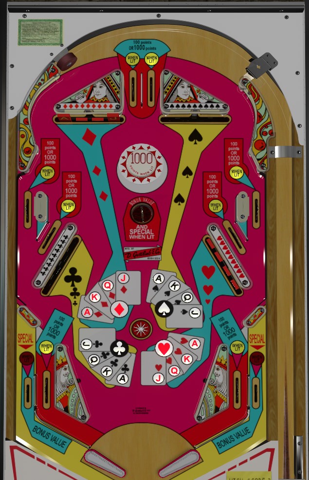 High Hand playfield. Taken from VPX by Losernan76