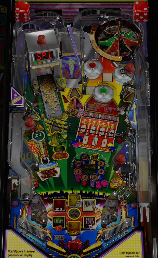 High Roller Casino playfield. Taken from VPX by DJRobX and Dids66