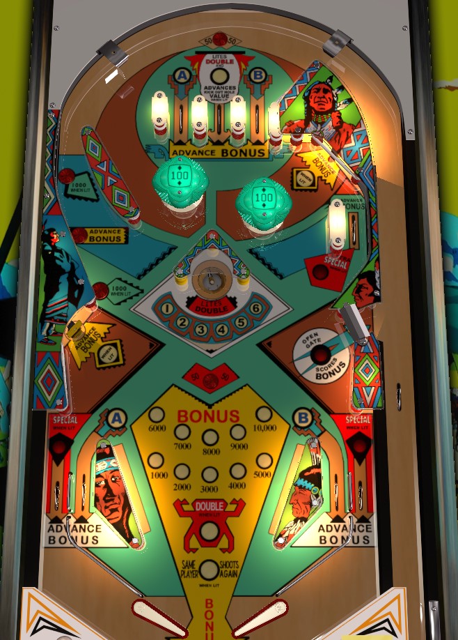 Little Chief playfield. Taken from VPX by JPSalas