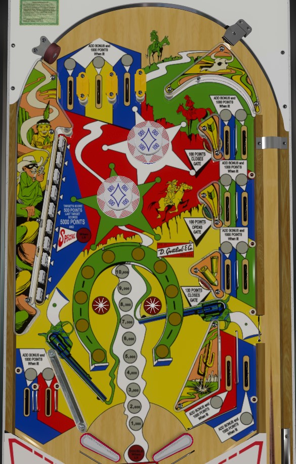 Sheriff playfield. Taken from VPX by Teisen and Loserman76