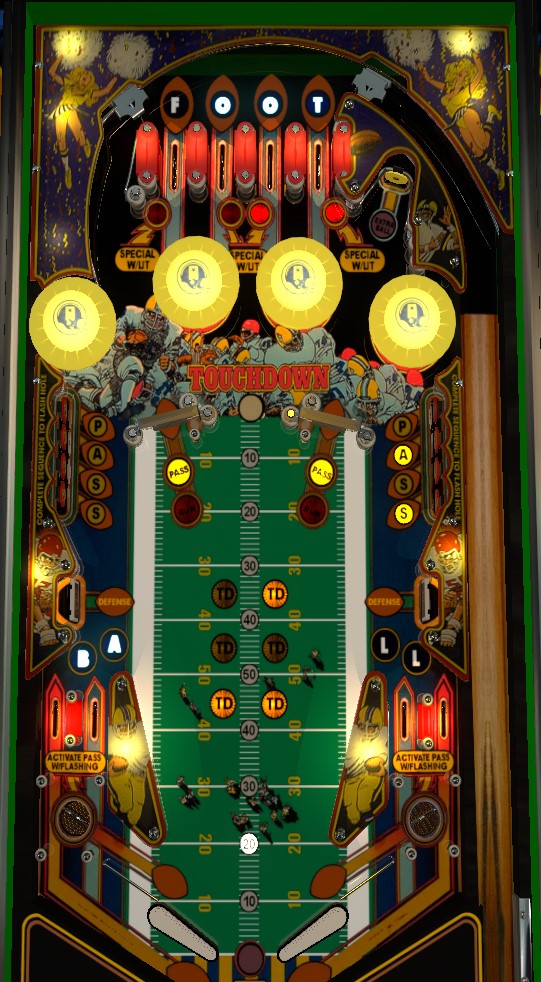 Touchdown playfield. Taken from VPX by Balater